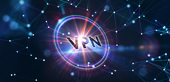 VPN on a digital network background.
