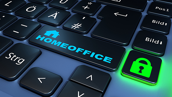 Home Office inscribed on a black keyboard.
