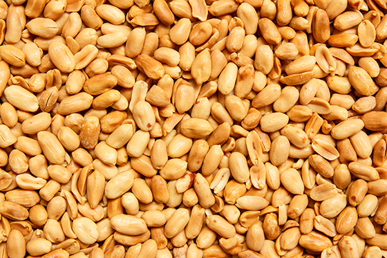 roast peeled peanuts for background
